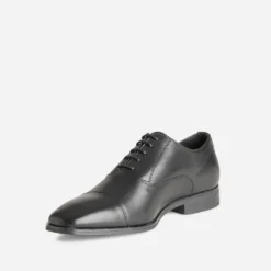 Richelieu noir cuir bout droit