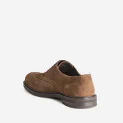 Richelieu taupe cuir velours bout fleuri