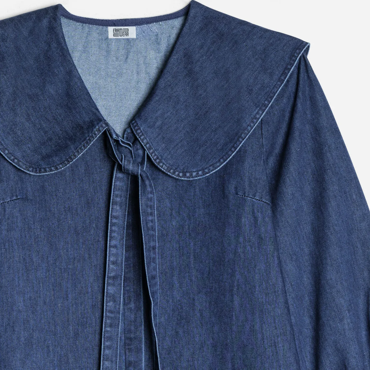 Robe en jean ERAM WEAR bleue col Claudine