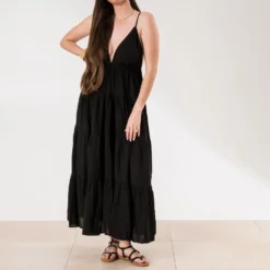 Robe fines bretelles TEXTO noire