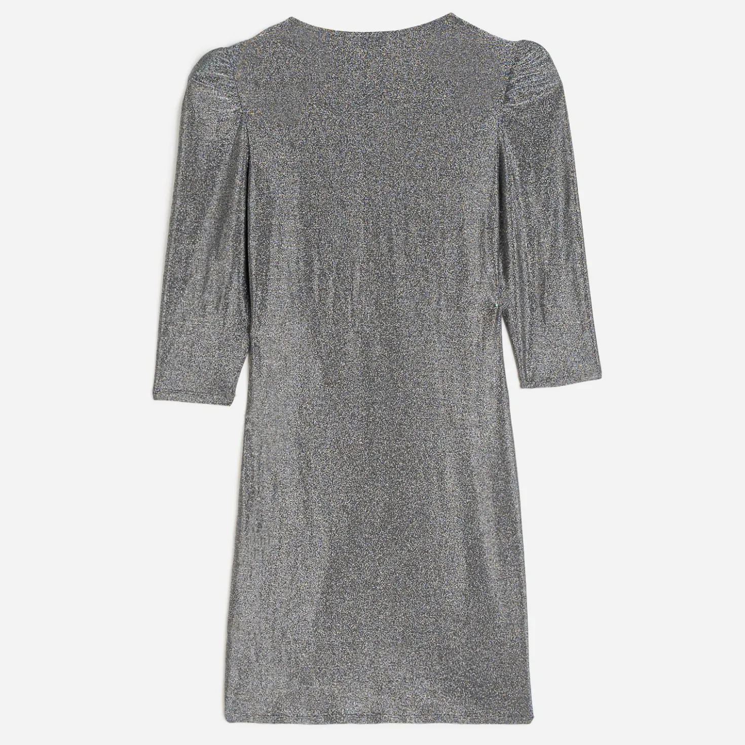 Robe TEXTO grise métallisée drapée