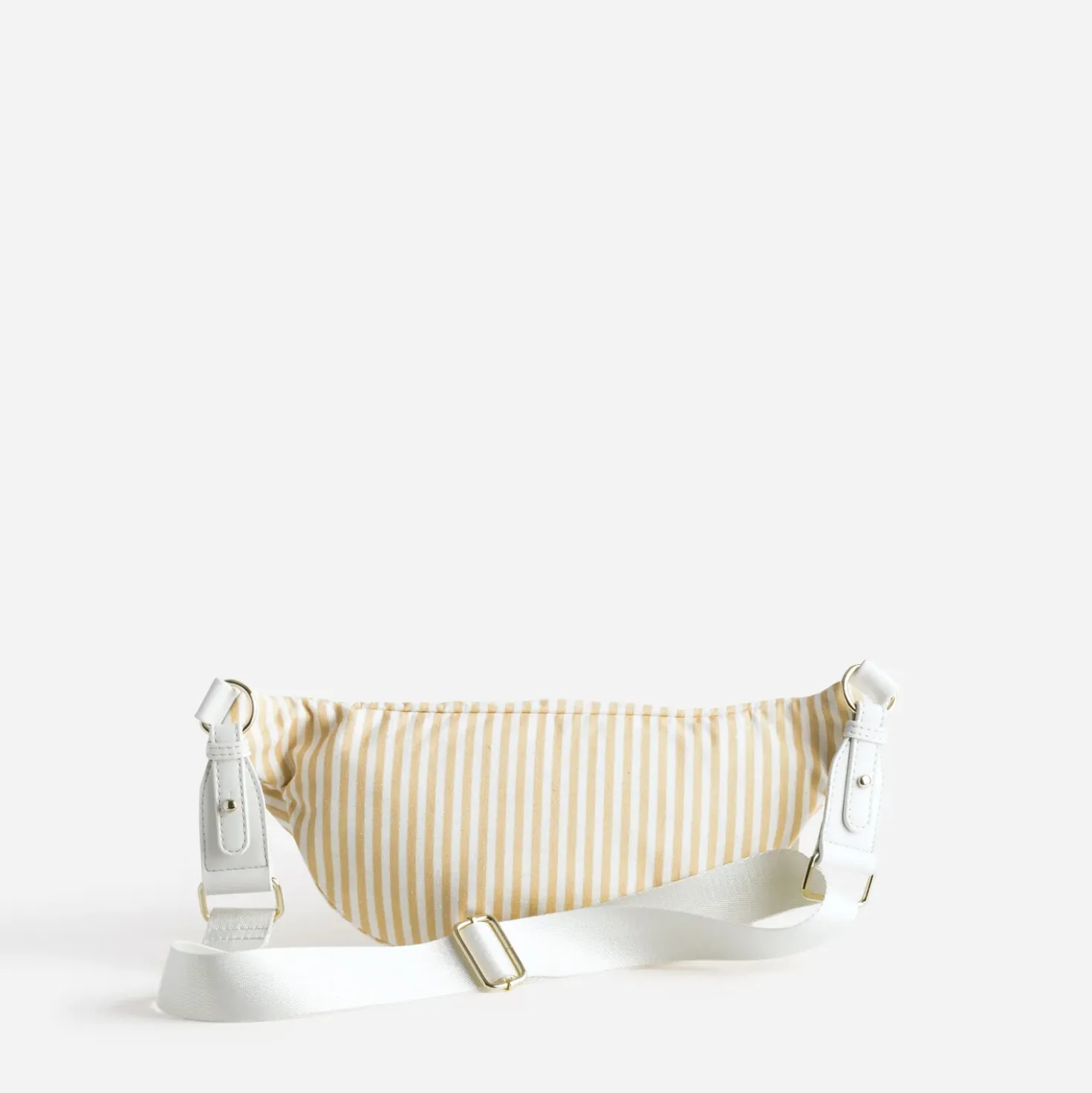 Sac-banane jaune toile motif rayures