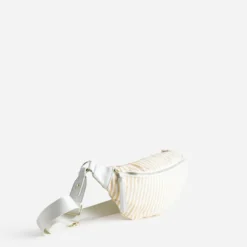 Sac-banane jaune toile motif rayures
