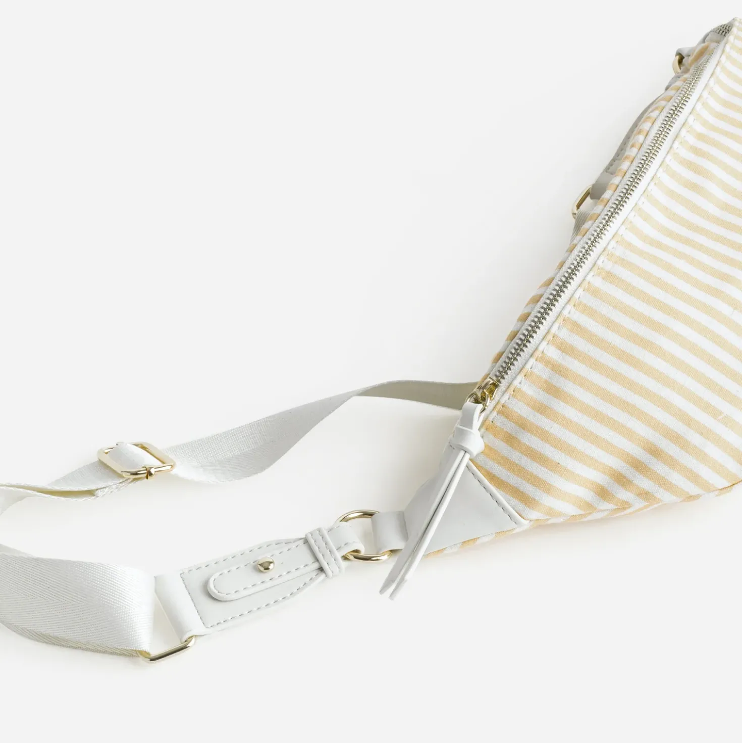 Sac-banane jaune toile motif rayures