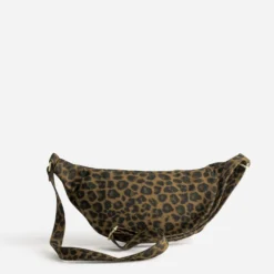 Sac banane marron motif léopard