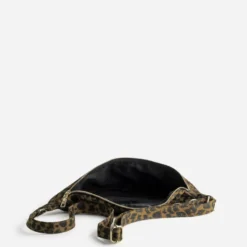 Sac banane marron motif léopard