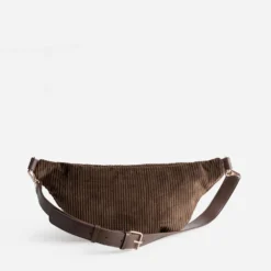 Sac-banane marron velours côtelé