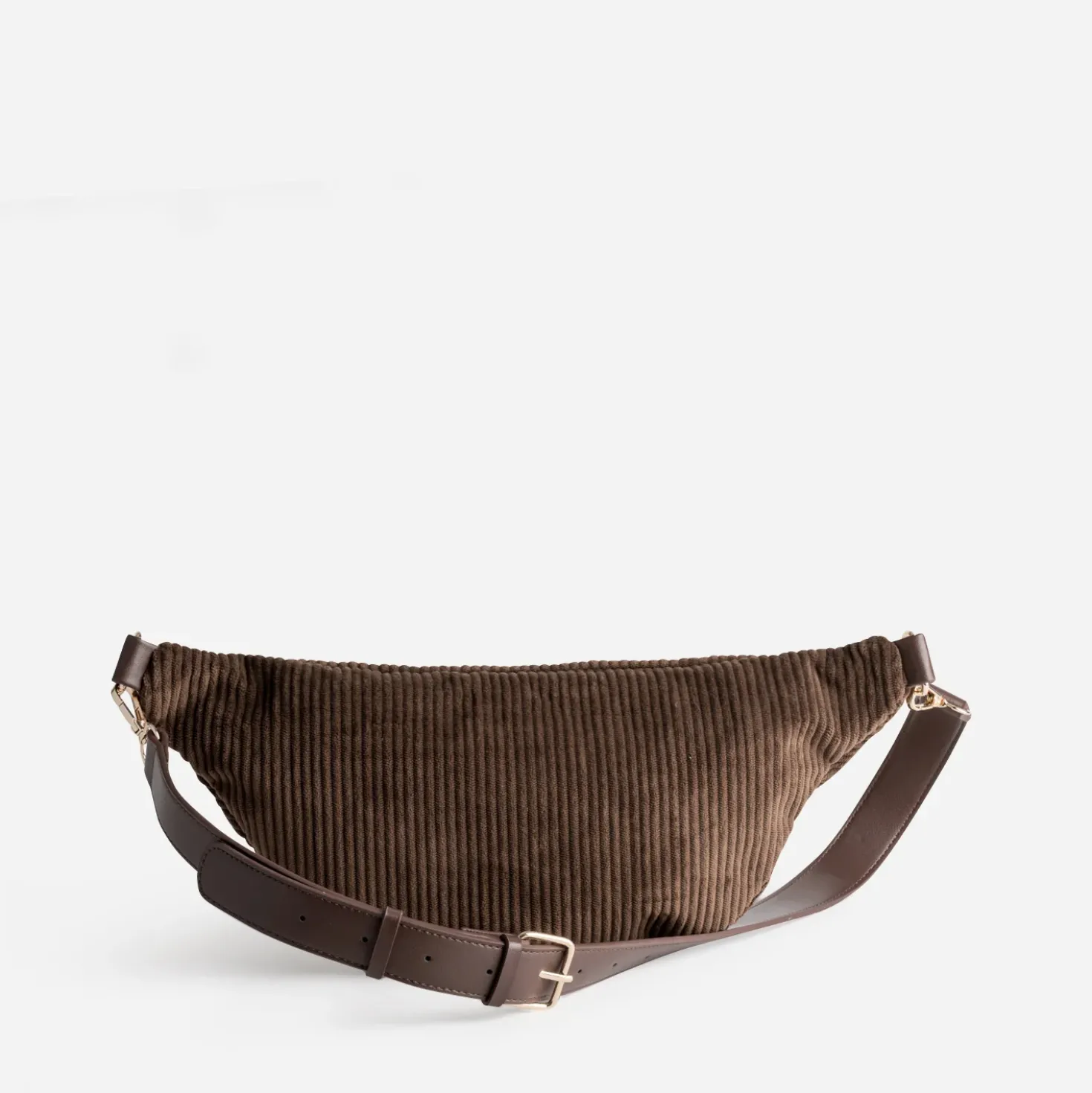 Sac-banane marron velours côtelé