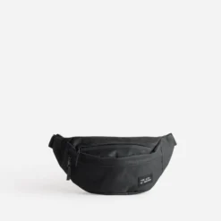 Sac banane noir nylon tissé mat