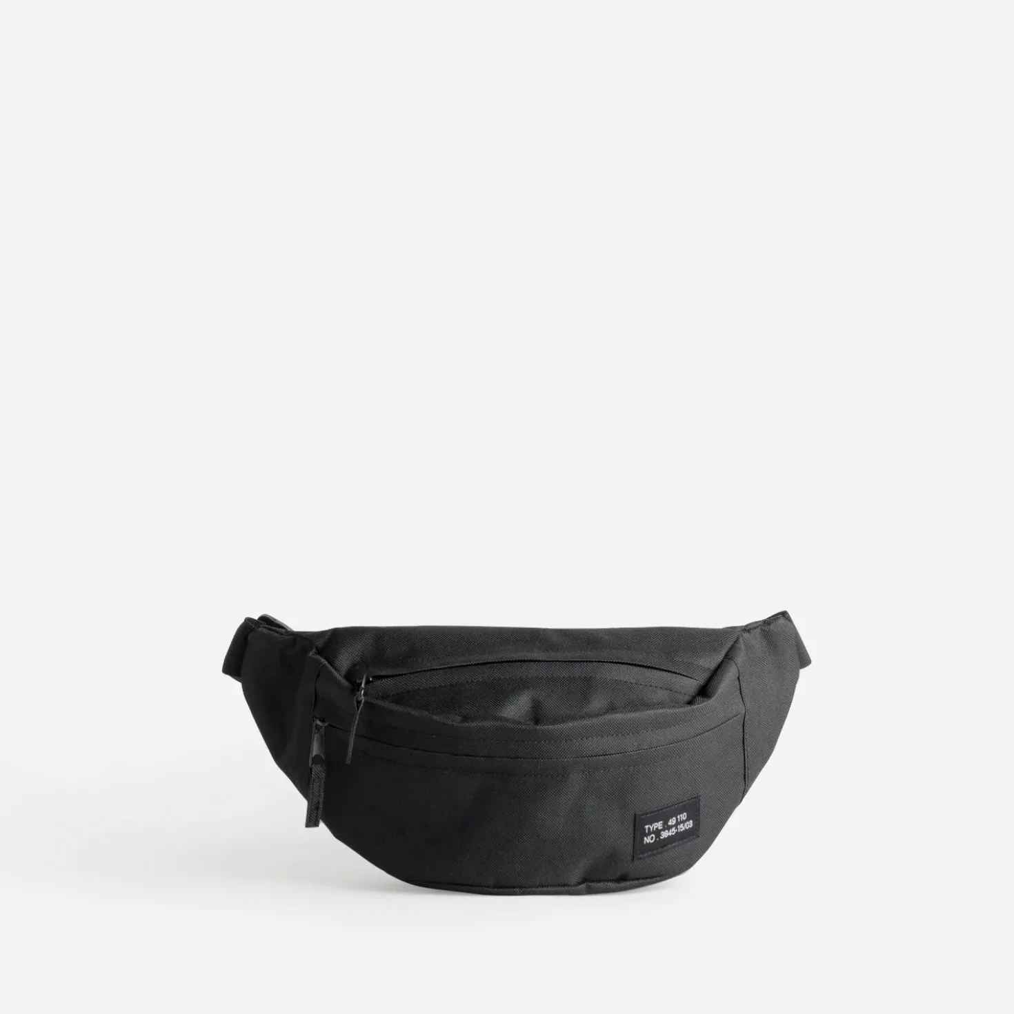 Sac banane noir nylon tissé mat
