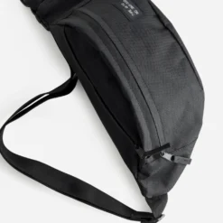 Sac banane noir nylon tissé mat