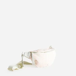 Sac-banane rose corail toile motif rayures