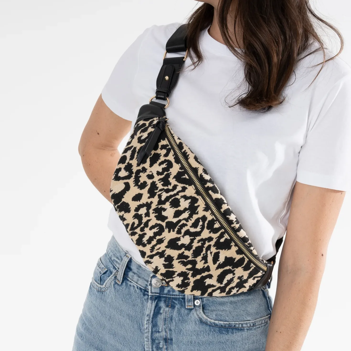 Sac-banane TEXTO beige motif léopard