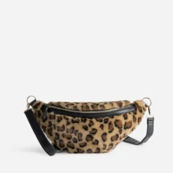 Sac banane TEXTO camel motif léopard