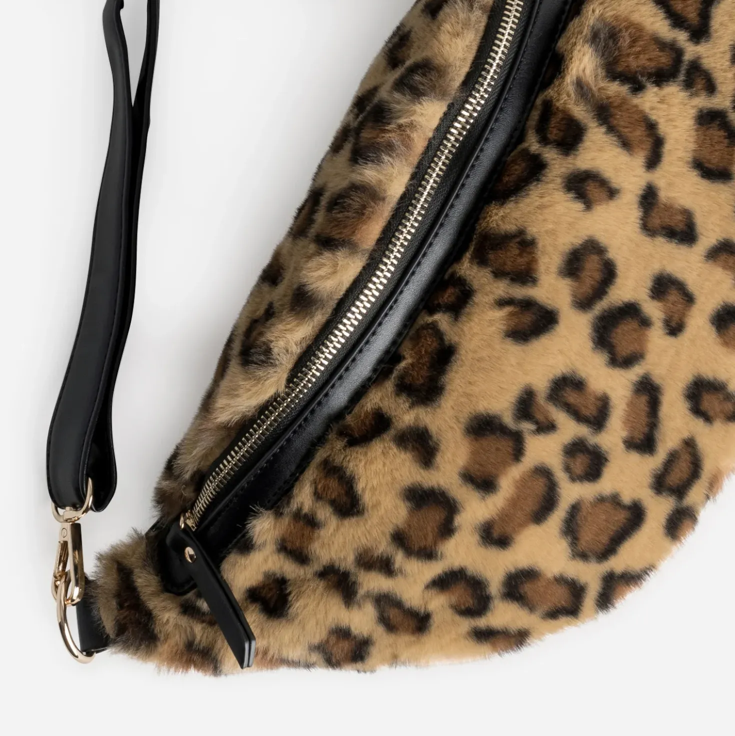 Sac banane TEXTO camel motif léopard