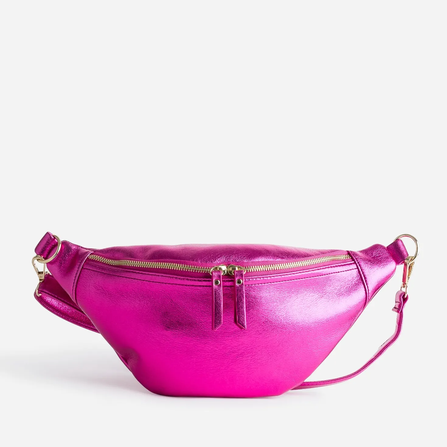 Sac-banane TEXTO fuchsia métallisé