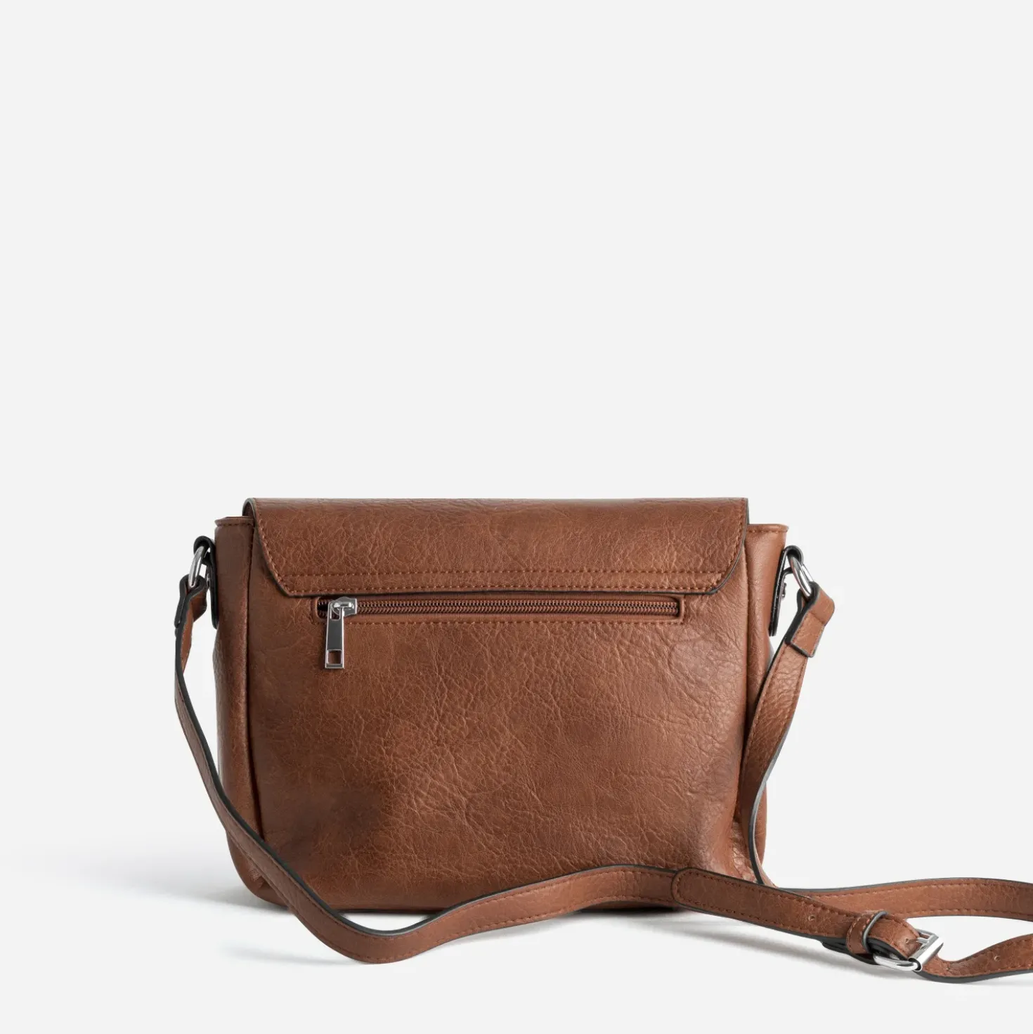 Sac bandoulière cognac à double boucle