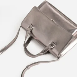 Sac bandoulière gris foncé métallisé