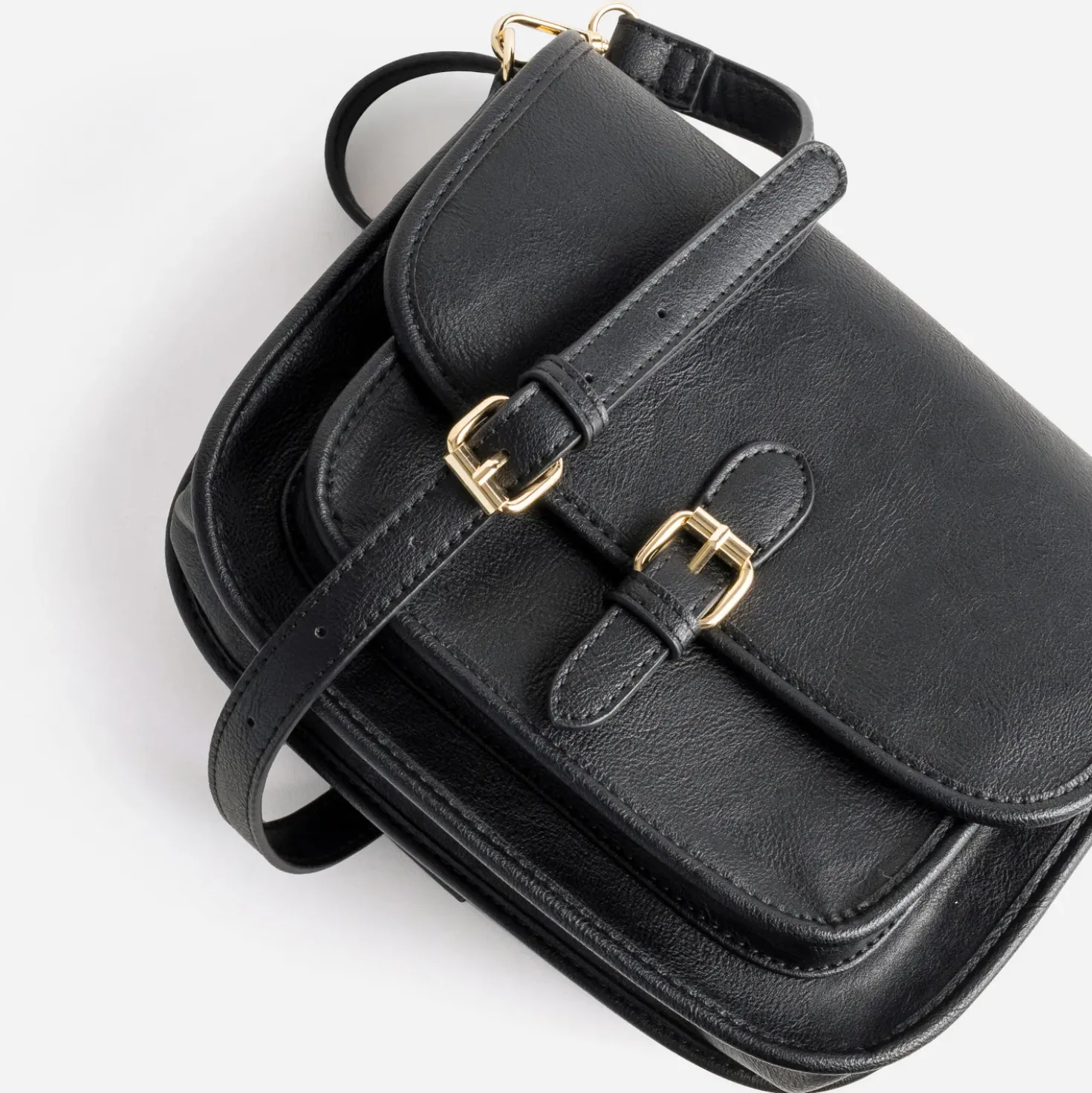 Sac bandoulière noir deux compartiments