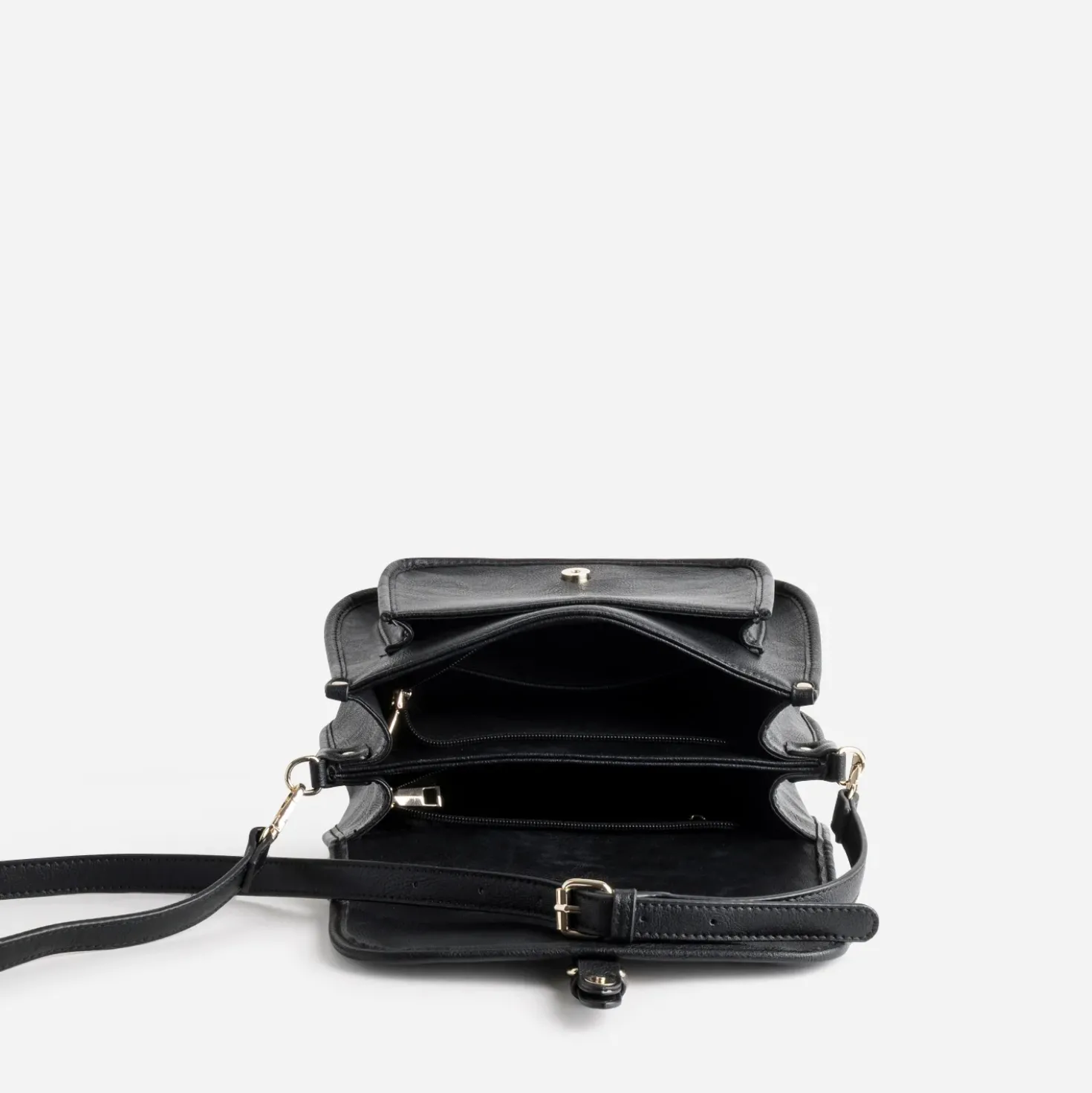 Sac bandoulière noir deux compartiments