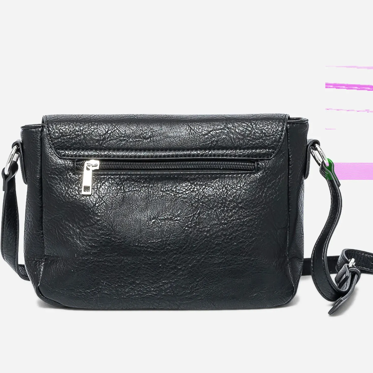 Sac bandoulière noir à double boucle