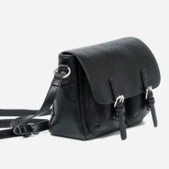 Sac bandoulière noir à double boucle