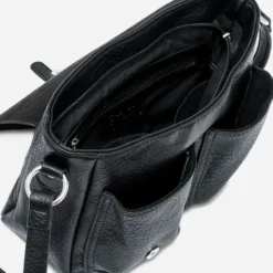 Sac bandoulière noir à double boucle