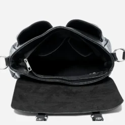 Sac bandoulière noir à double boucle
