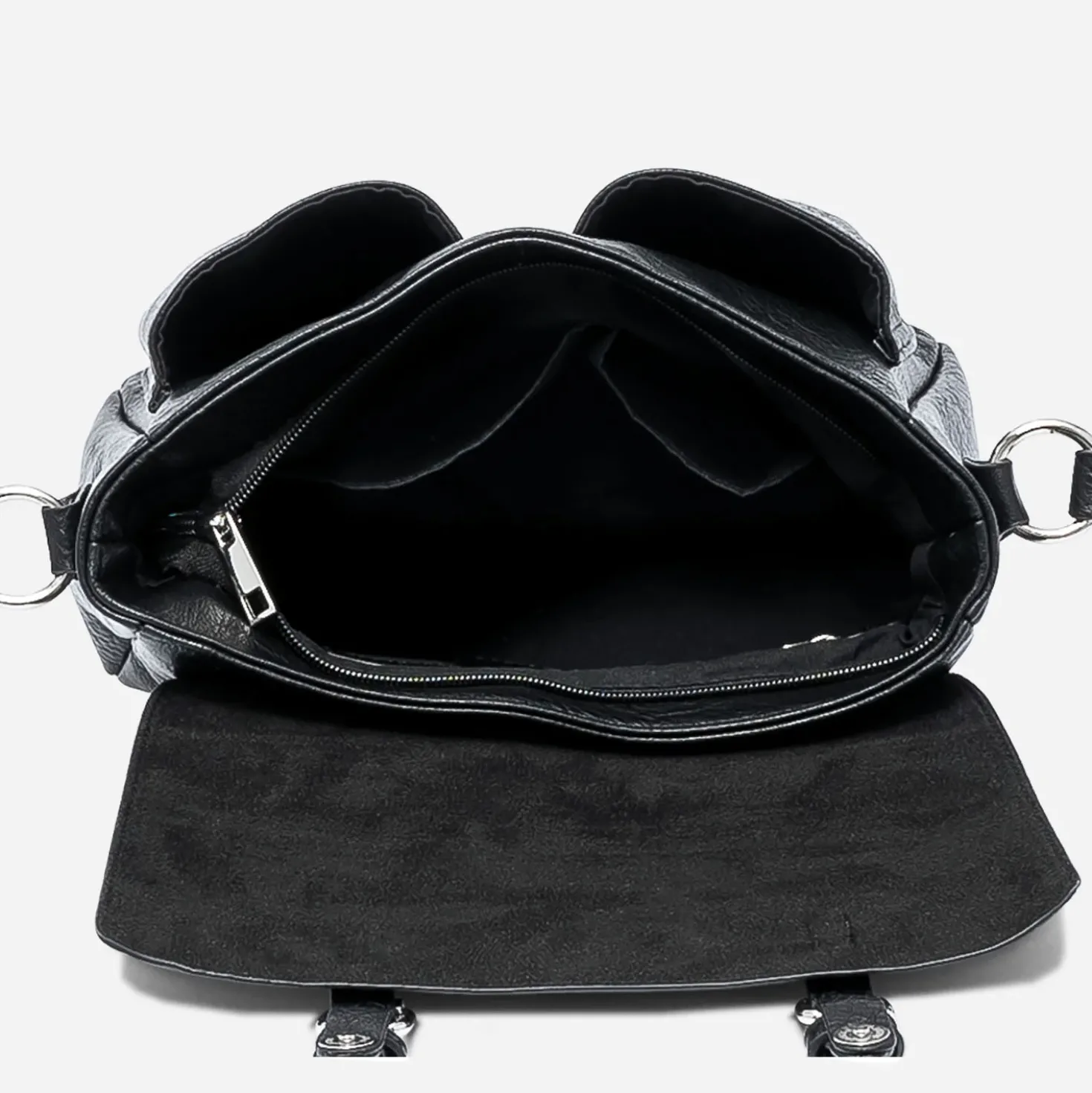 Sac bandoulière noir à double boucle
