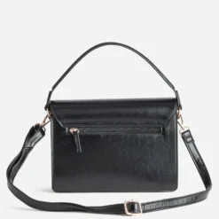 Sac bandoulière noir et motif carreaux