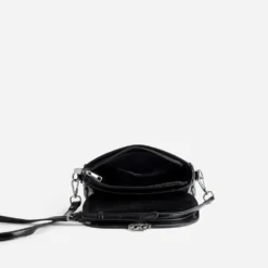 Sac bandoulière TEXTO noir fermoir monogramme