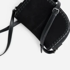 Sac bandoulière TEXTO noir suédé
