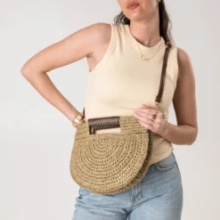 Sac beige tressé
