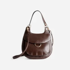 Sac besace bleu marron