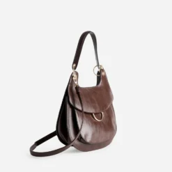 Sac besace bleu marron