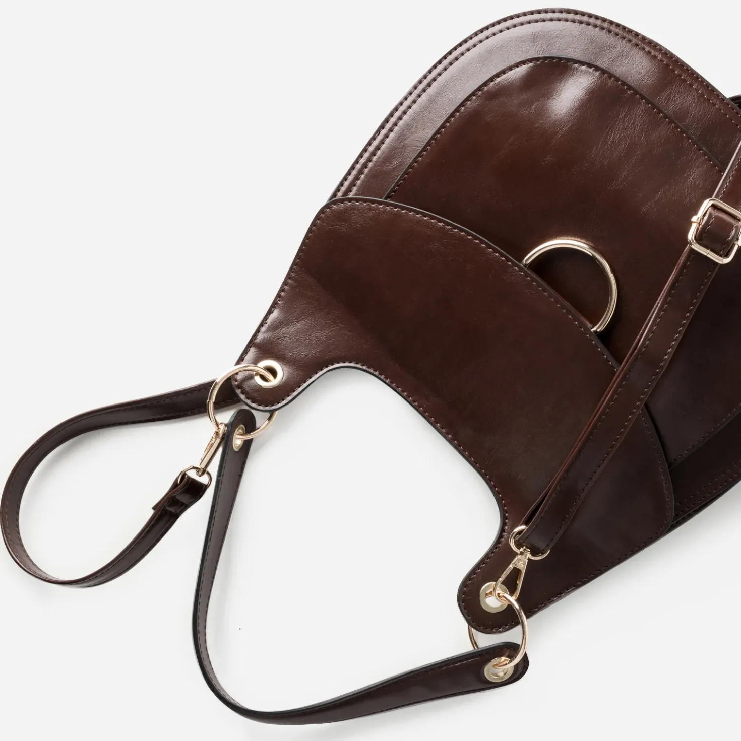 Sac besace bleu marron