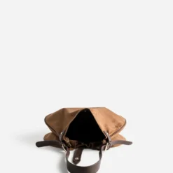 Sac besace marron bi-matière