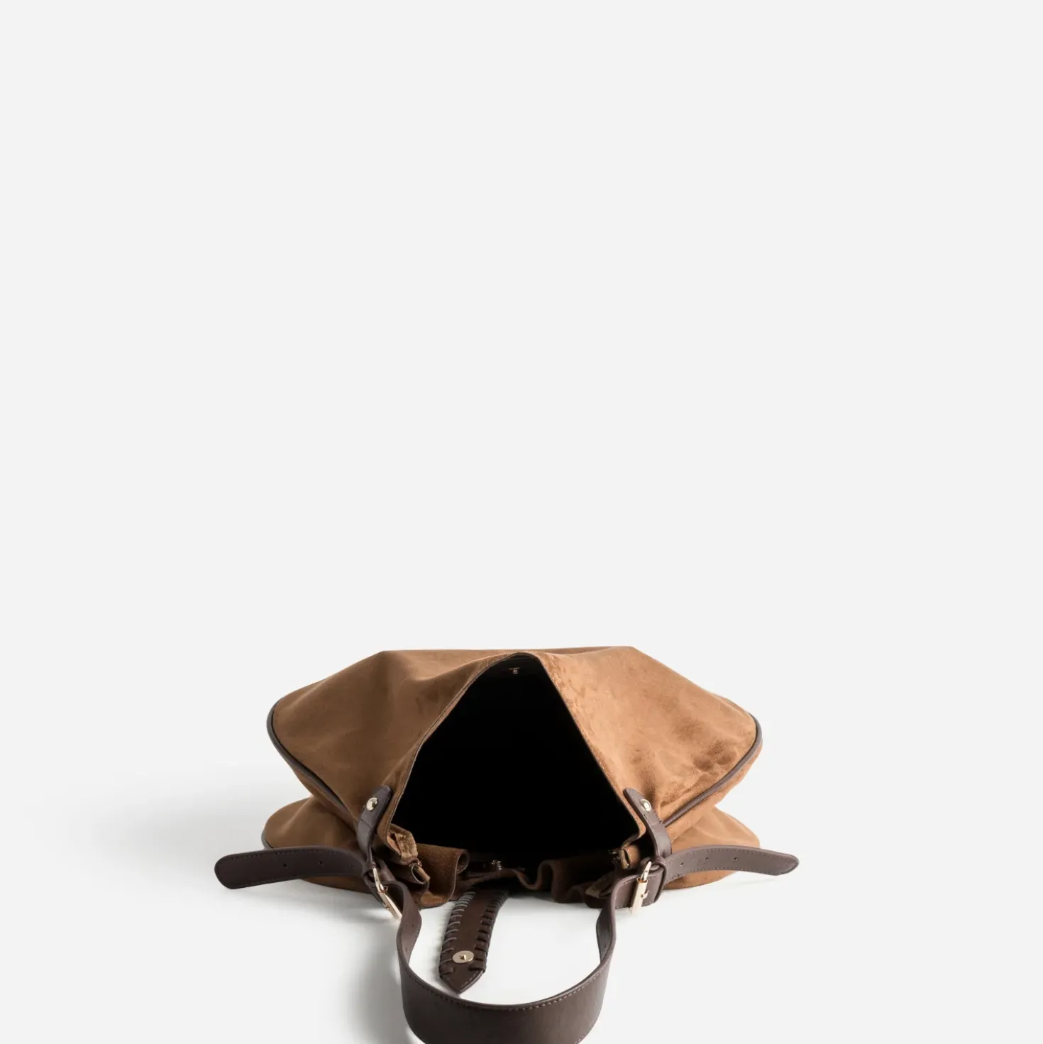 Sac besace marron bi-matière