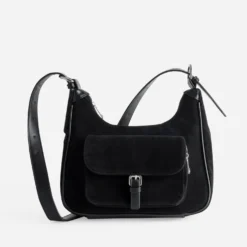 Sac besace noir bi-matière