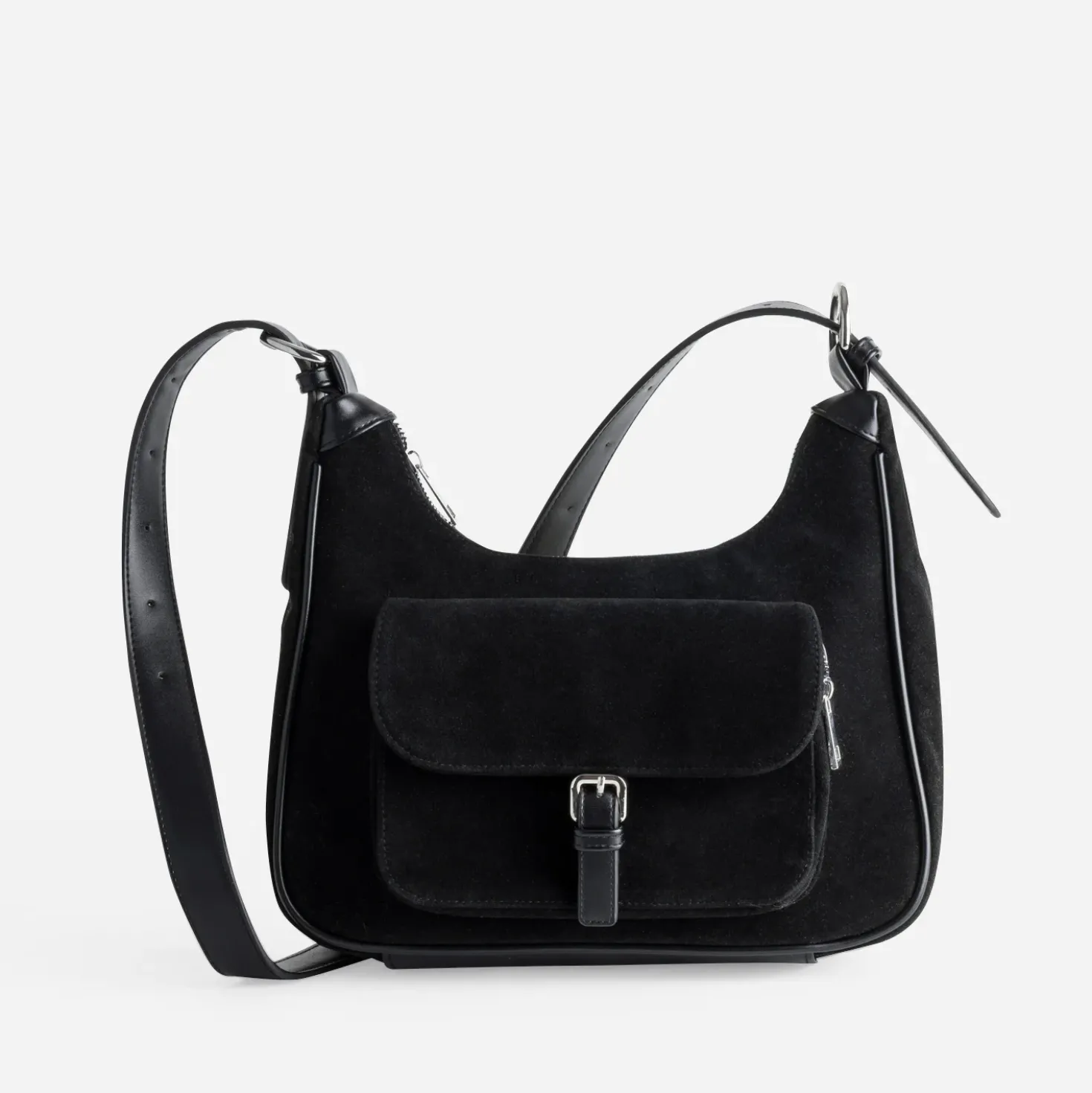 Sac besace noir bi-matière