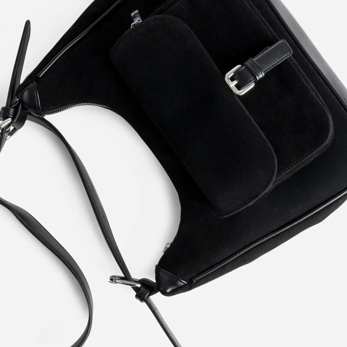Sac besace noir bi-matière