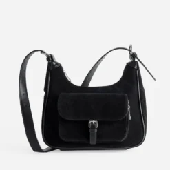 Sac besace noir bi-matière