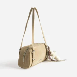 Sac bowling camel suédé