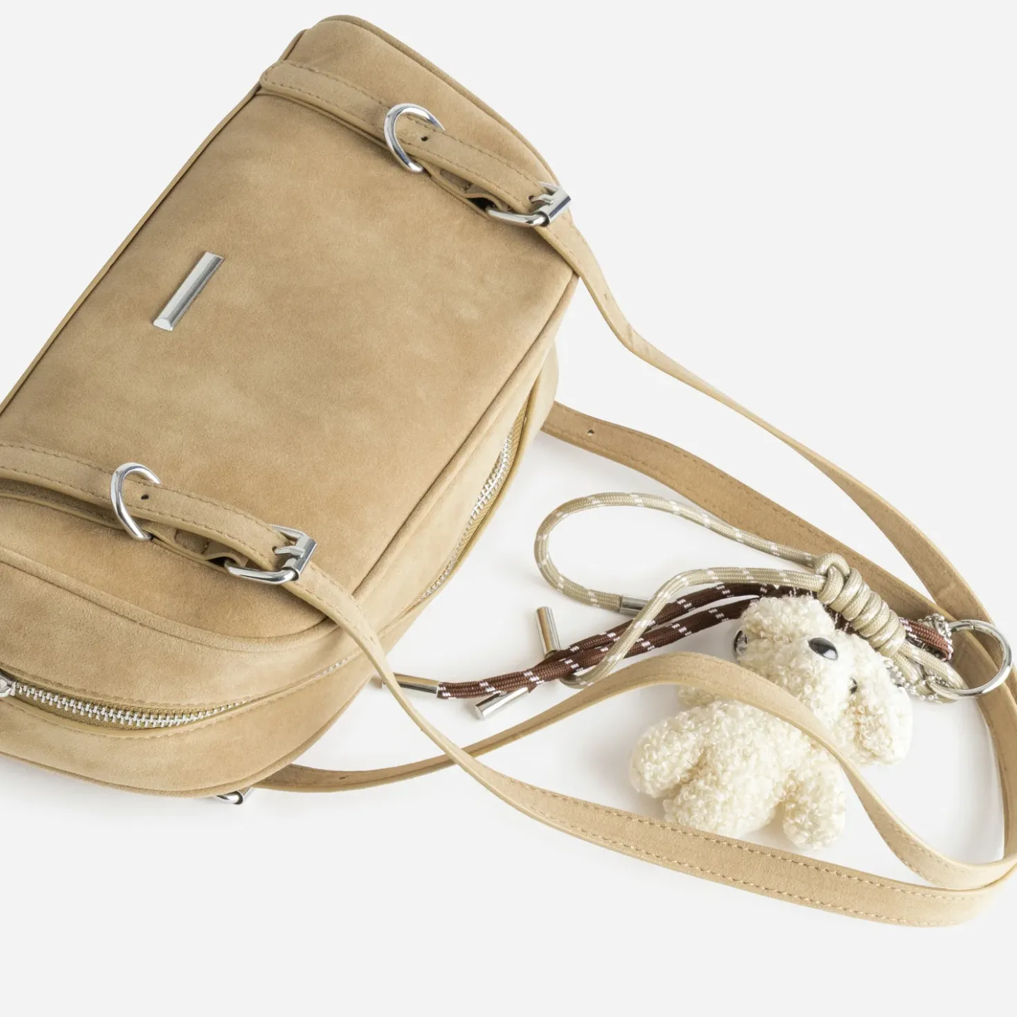 Sac bowling camel suédé