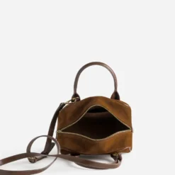 Sac bowling cognac suédé
