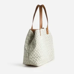 Sac cabas beige tressé