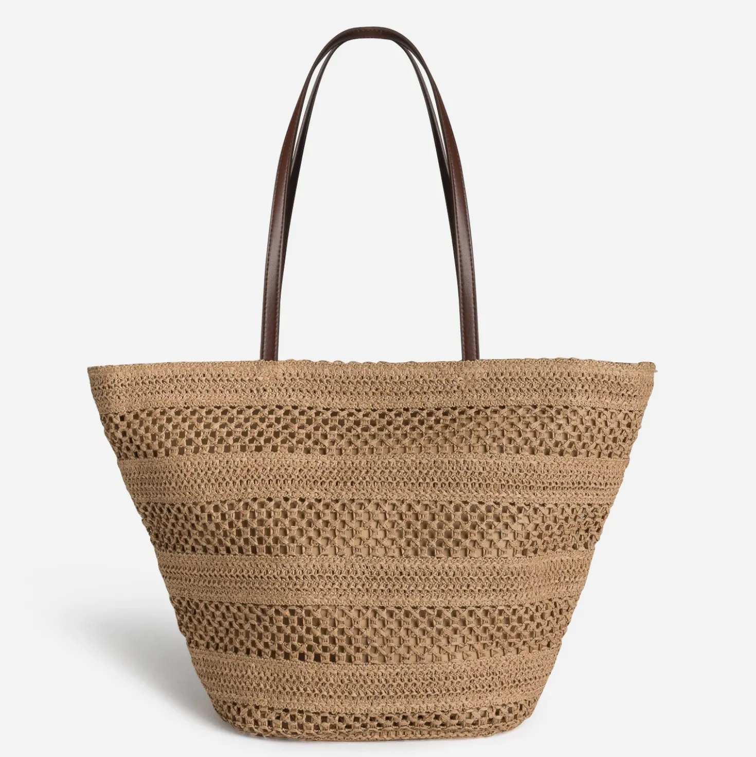 Sac cabas beige tressé