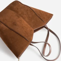 Sac cabas cognac suédé