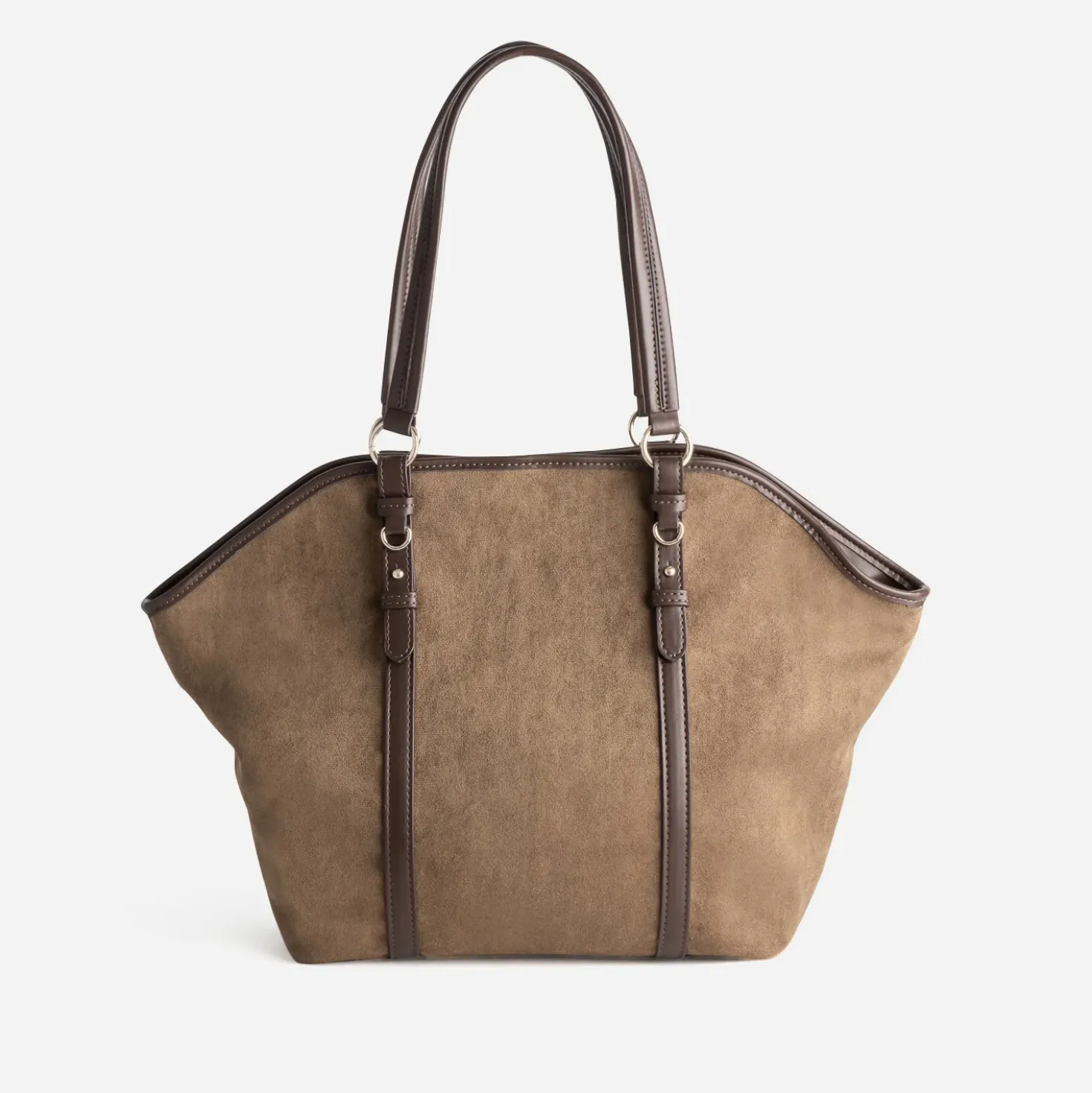 Sac cabas kaki suédé et marron