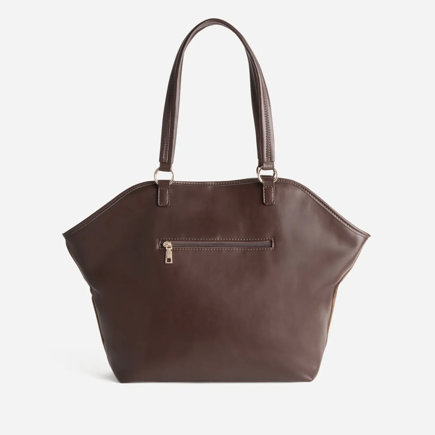 Sac cabas kaki suédé et marron